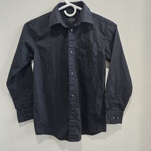 George Boys black long sleeved button front shirt size large  10/12